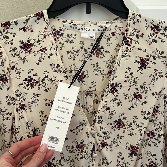 NWT - Veronica Beard Silk Riggins Dress - size 2 - Whitestone multi - Picture 9 of 9